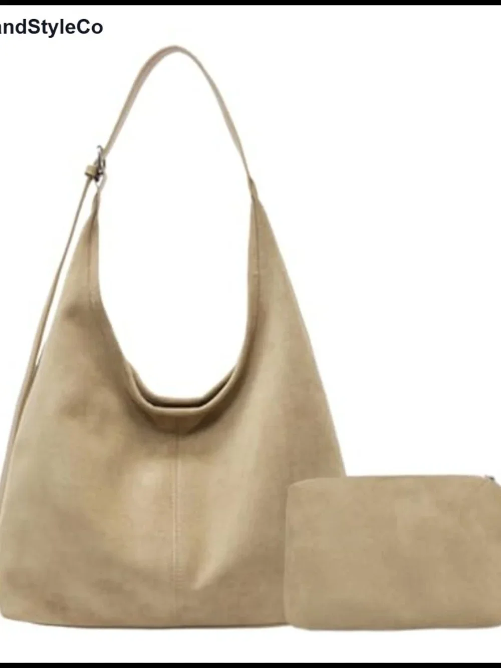 Suede Hobo Bag Women Shoulder Tote Crossbody Purse Slouchy Retro Handbag Faux